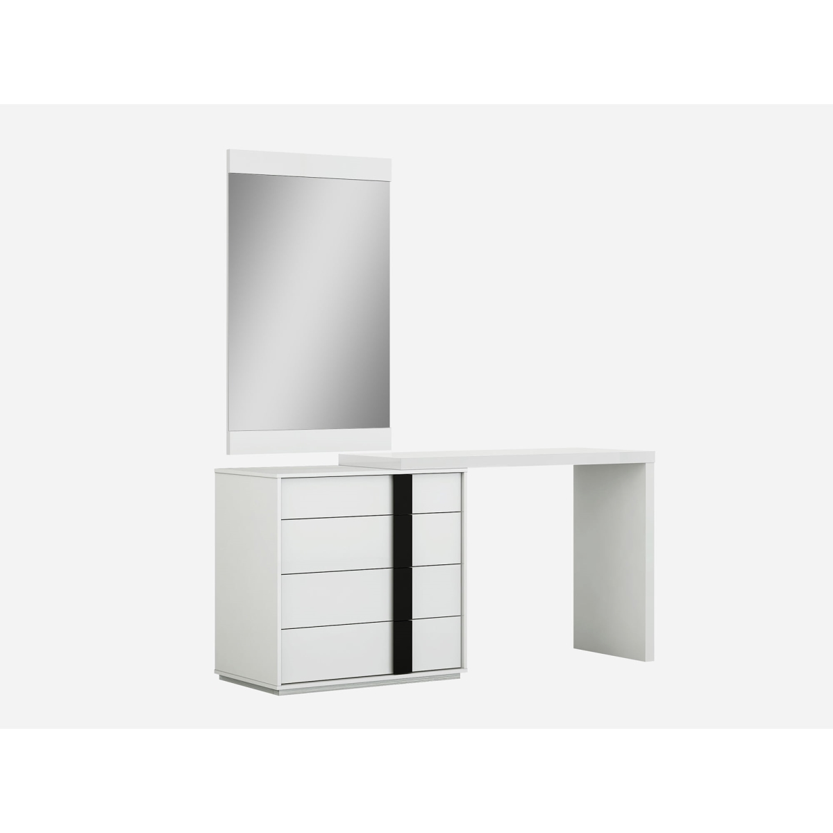 Whiteline DR1617X-WHT Kimberly Single & Double Dresser Extension - High Gloss Lacquer ILP-88464HG, White
