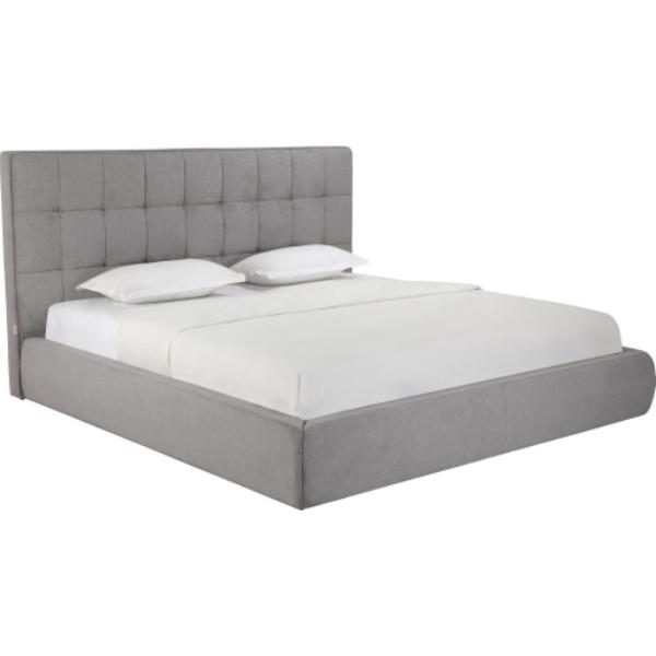 Whiteline BK2013F-GRY Modern Living Dexter Bed - Tufted Fabric, Gray - King Size