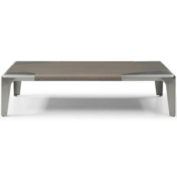 Whiteline CT2029R-GRY Modern Living Elena Coffee Table - Ash Veneer & Brushed Nickel Stainless, Light Gray