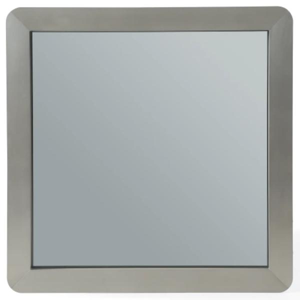 Picture of Whiteline MR2029S-GRY Modern Living Elena Square Wall Mirror - Glass & Brushed Nickel&#44; Gray