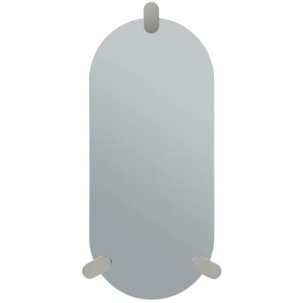 Picture of Whiteline MR2035-SLV-NKL Modern Living Anaconda Oval Mirror in Glass & Brushed Nickel&#44; Silver