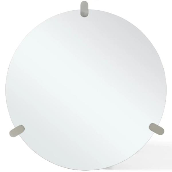 Picture of Whiteline MR2035R-SLV-NKL Modern Living Anaconda Round Mirror in Glass & Brushed Nickel&#44; Silver