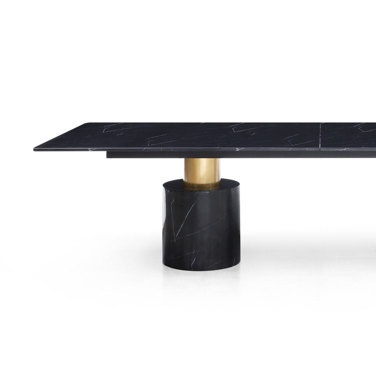 Picture of Whiteline DT1640-GLD Geneva Dining Table Cylinders&#44; Polished Finish Gold