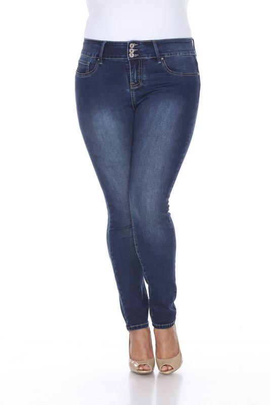 PS526-A-20 20 Plus Size Super Stretch Denim Dark - Blue