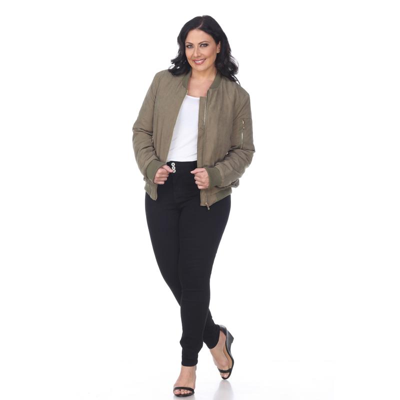 PS893-03-3XL Plus size Bomber Jacket Olive 3X