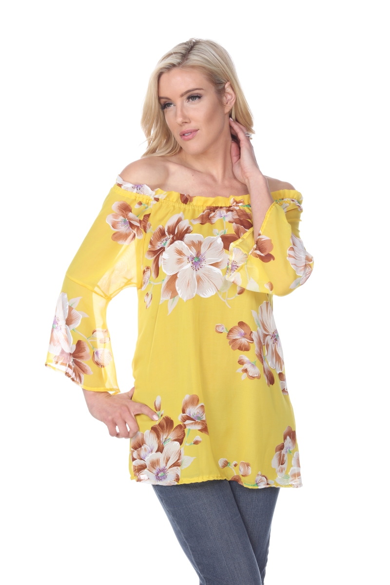 Picture of White Mark 125-05-S Keola Tunic & Top&#44; Yellow - Small