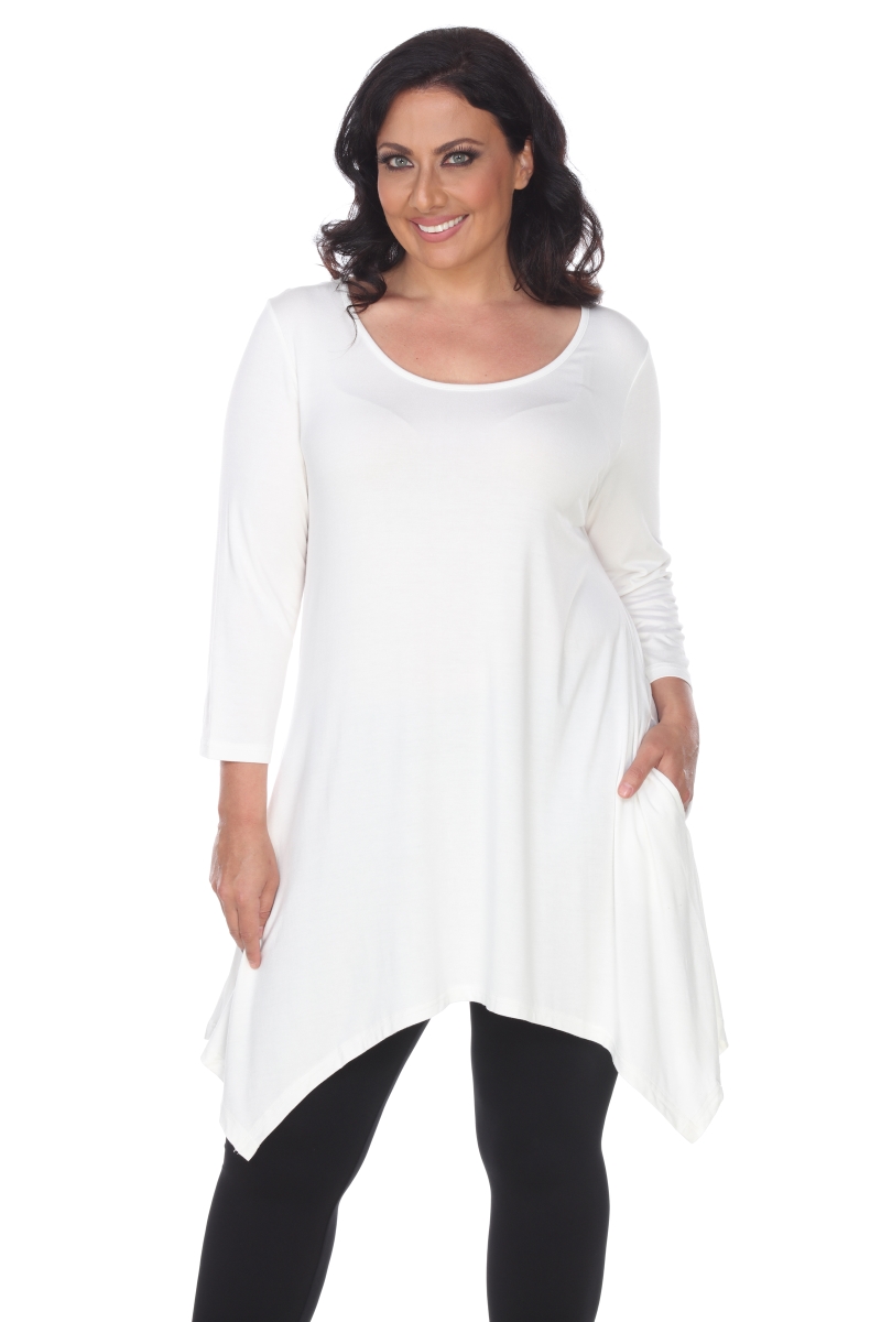 Picture of White Mark PS1302-07-4XL Womens Plus Size Makayla Tunic Top&#44; White - 4XL