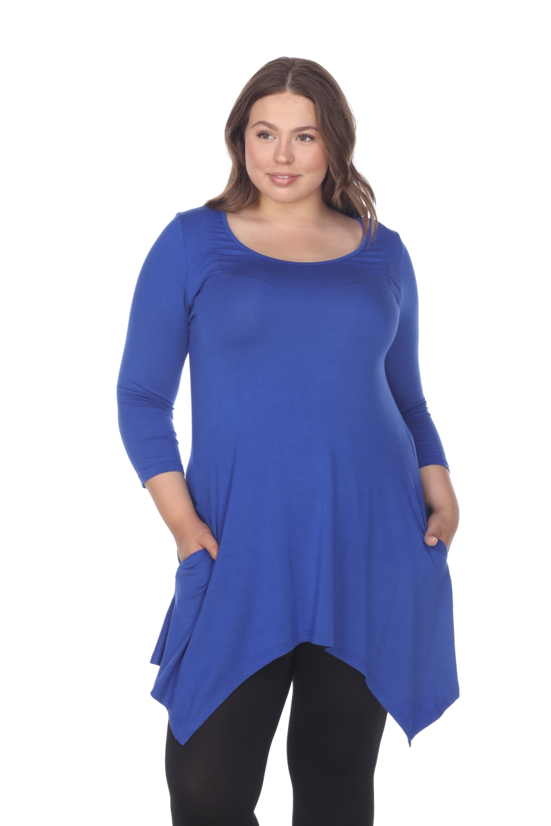 Picture of White Mark PS1302-08-4XL Womens Plus Size Makayla Tunic Top&#44; Royal - 4XL
