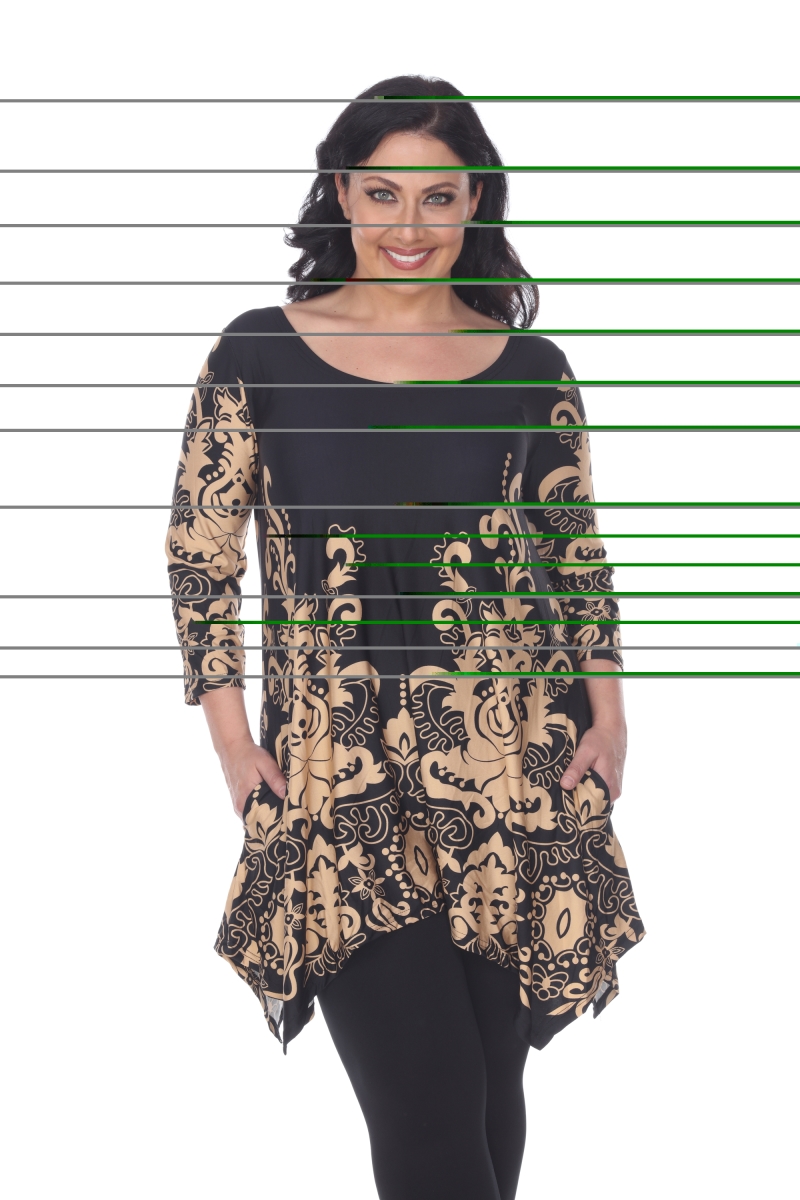 Picture of White Mark PS1301-05-2XL Womens Plus Size Yanette Tunic Top&#44; Black & Brown - 2XL