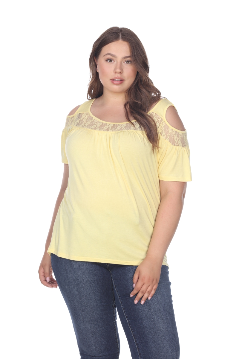 Picture of White Mark PS1204-10-1XL Womens Plus Size Bexley Tunic Top, Yellow - 1XL