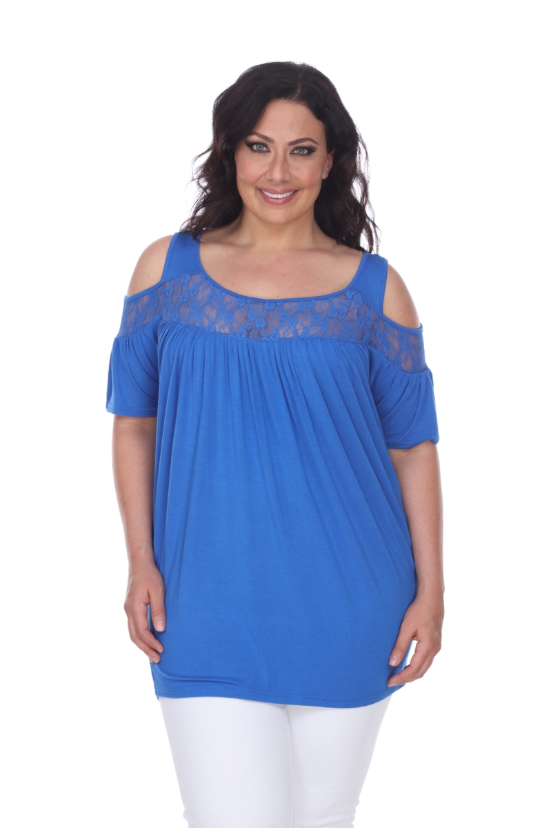 Picture of White Mark PS1204-04-4XL Womens Plus Size Bexley Tunic Top, Royal Blue - 4XL
