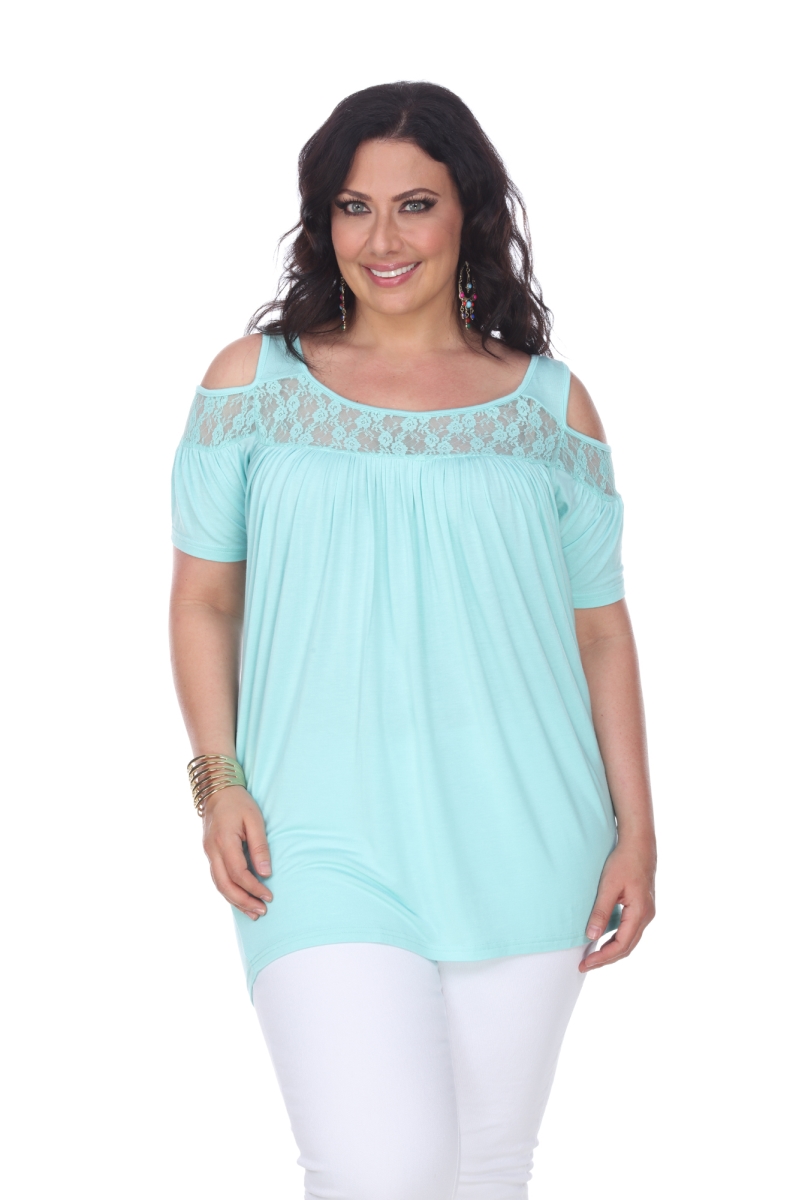 Picture of White Mark PS1204-06-4XL Womens Plus Size Bexley Tunic Top, Mint - 4XL