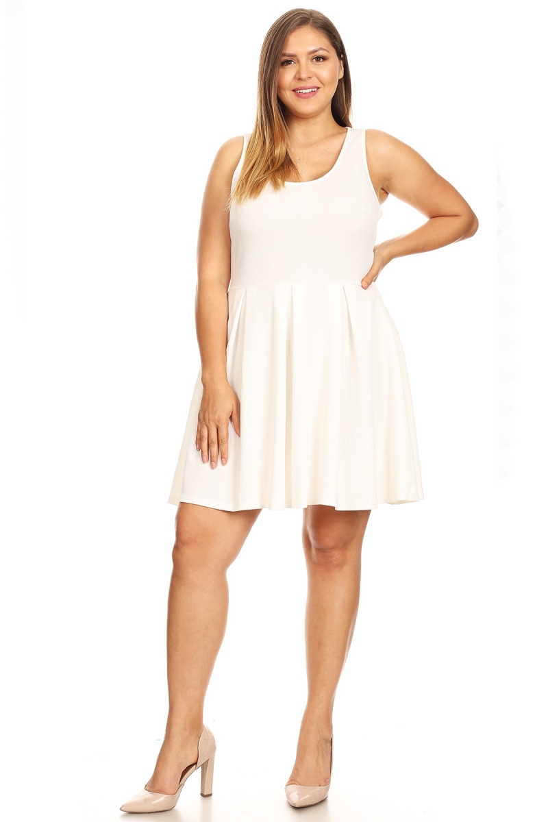 Picture of White Mark PS826-92-3XL Plus Crystal Dress, White - 3XL