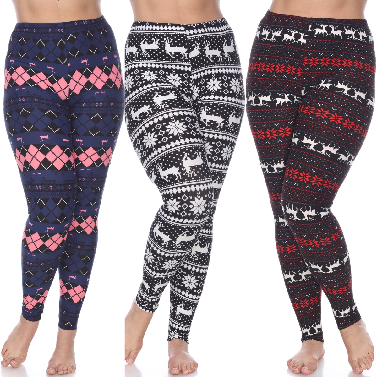PACK 159 Women Plus Size Leggings - Pack of 3, Black