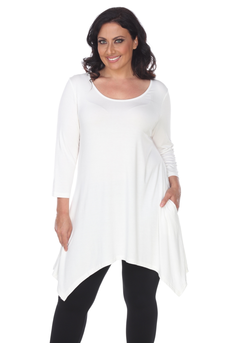 Picture of White Mark PS1302-07-5XL Plus Size Makayla Tunic & Top&#44; White - 5XL