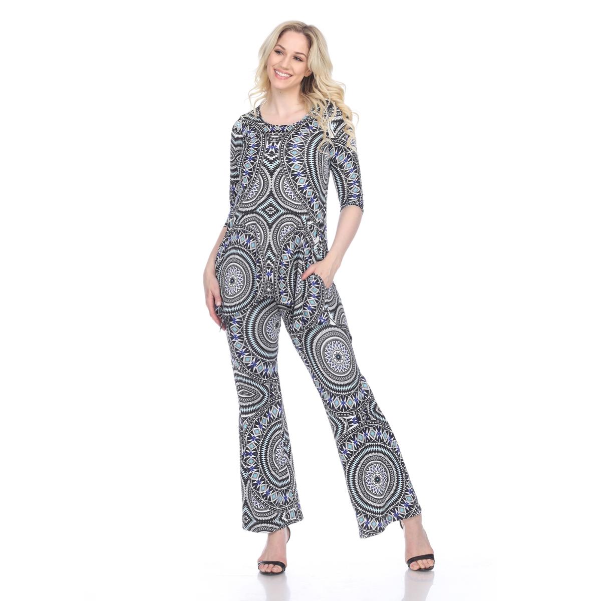 Set-030-L Geo Head to Toe Printed Set, Blue - Large