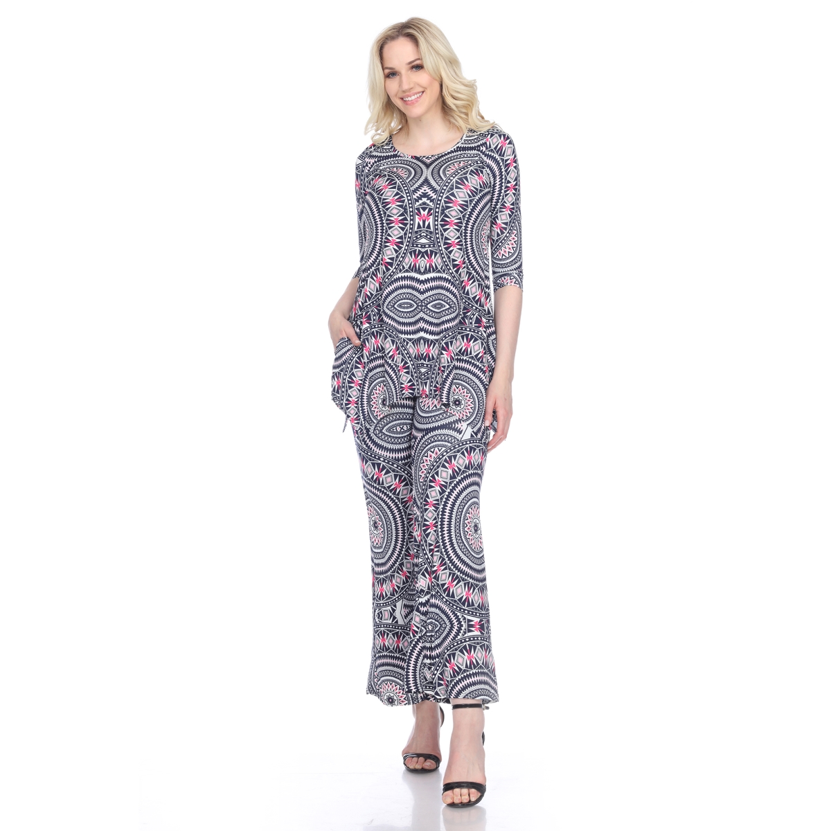 Set-031-XL Geo Head to Toe Printed Set, Pink - Extra Large