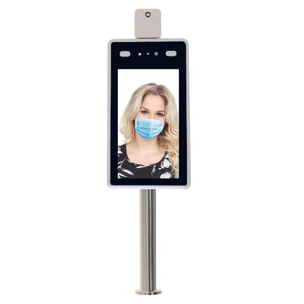 Picture of White Mark Thermometer Face Recognition Thermometer Contactless Temperature Scanner