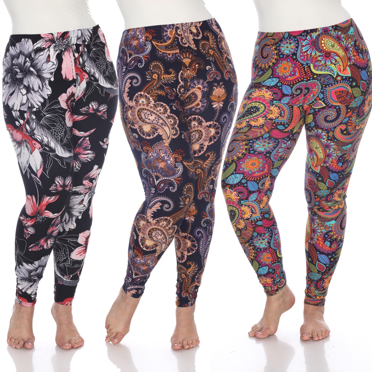 Picture of White Mark PACK 171 Purple Plus Size Leggings - One Size - Pack of 3
