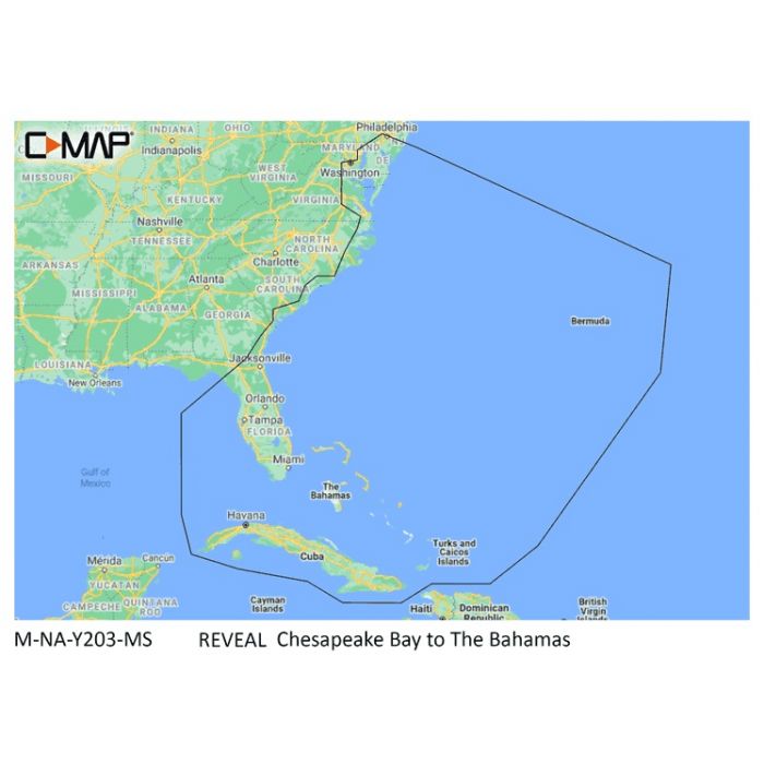 C-Map CMAMNAY203MS Reveal Coastal Chesapeake Bay to the Bahamas Map -  C-Map USA Inc