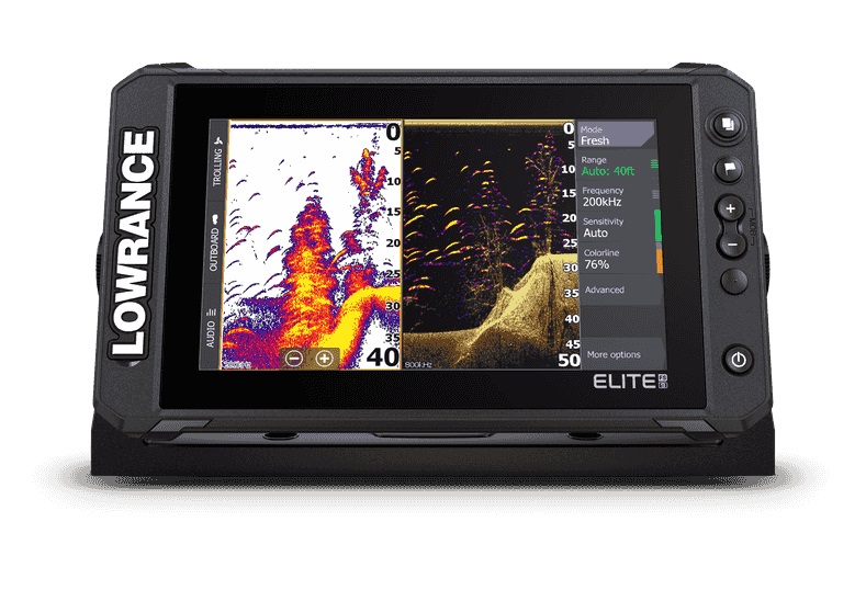 Elite FS 9 in. Active Imaging 3 in 1 Transducer C-Map Contour Plus Chartplotter & Fishfinder, Black