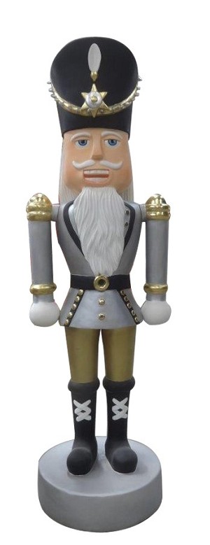 WL-NUT-06-GOSV 6 ft. Polyresin Nut Cracker with Gold & Silver Coat