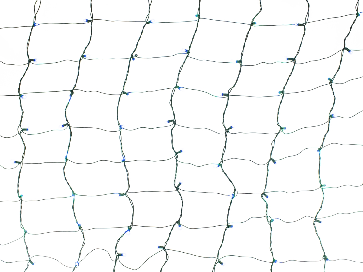 4 x 6 ft. 5mm LED Net Light, Green Wire - Blue