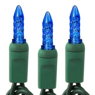 6 in. 50 M5 Light String, Spacing On Green Wire - Blue