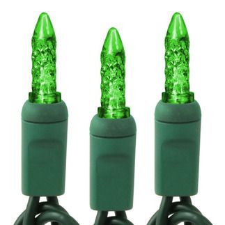 6 in. 50 M5 Light String, Spacing On Wire - Green