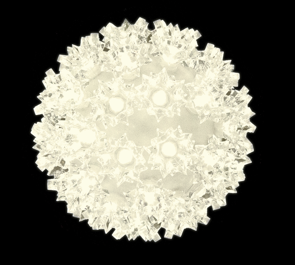 6 in. Sphere 50 Warm 5mm LEDs - White