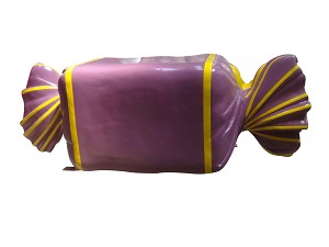 Wrapped Candy with Yellow Stripes - Purple