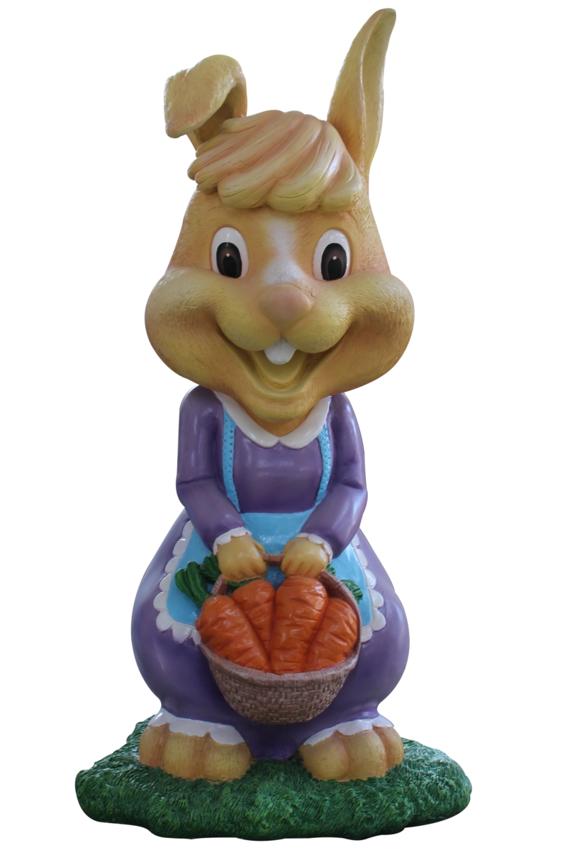 46 in. Friskie Bunny with Basket Figurine