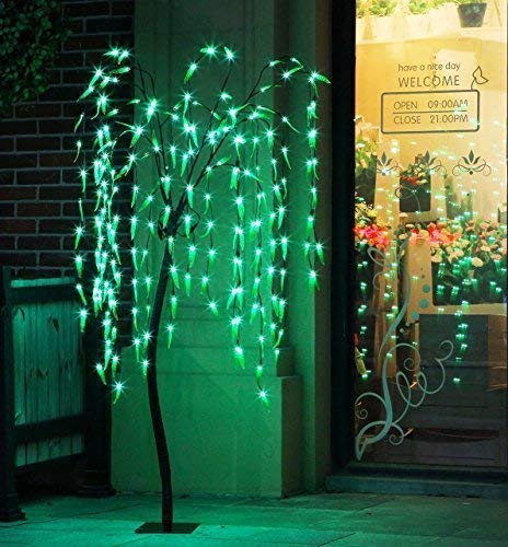 LED-WLLW-10-GR 10 ft. LED Weeping Willow Tree, Green