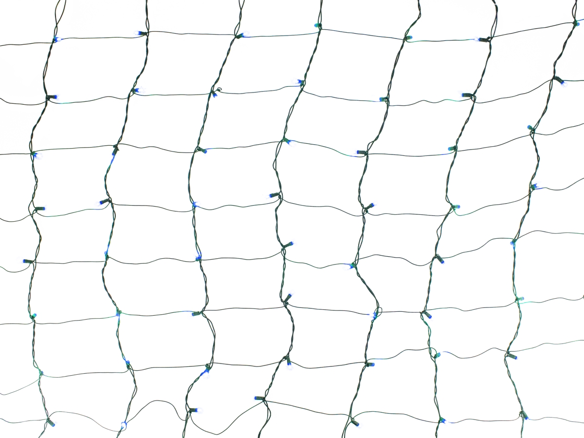 5 mm LED Net Light with 1 in. 5 Twinkle Green Wire, Blue - 4 x 6 ft.