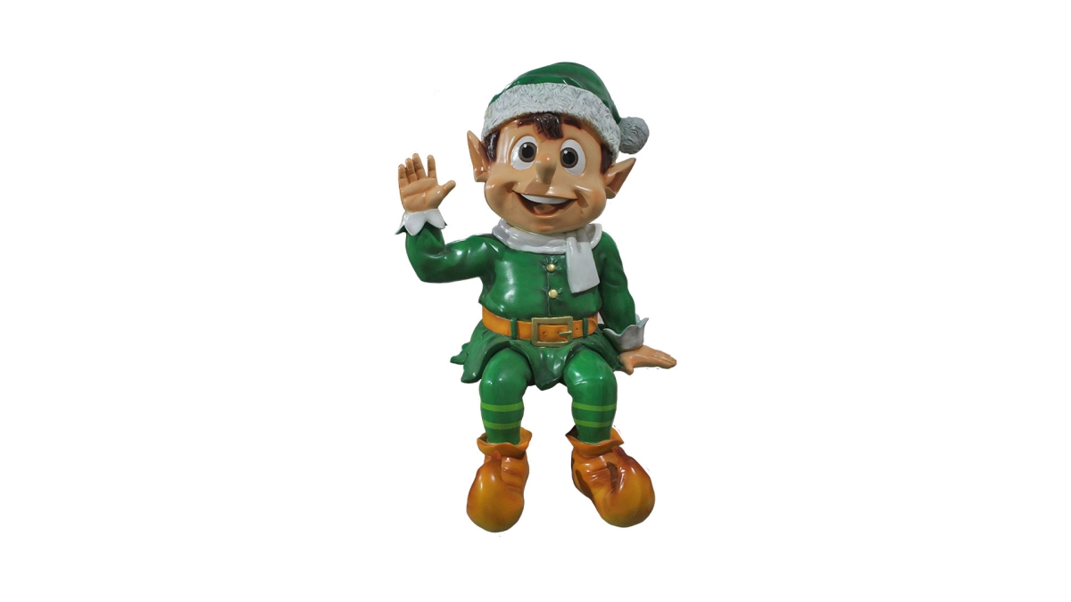 32 in. Sitting & Waving Santa Elf