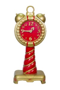 40 in. Santa Clock, Red & Gold