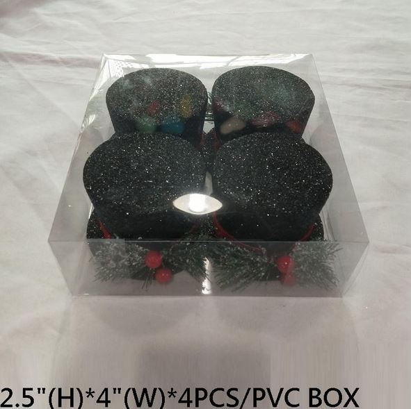 Snowman Hats, Black - Pack of 4