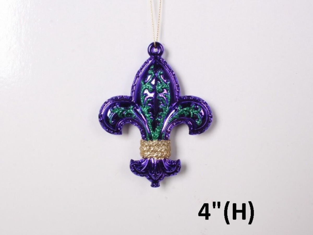 Purple Fleur Ornament - Pack of 6