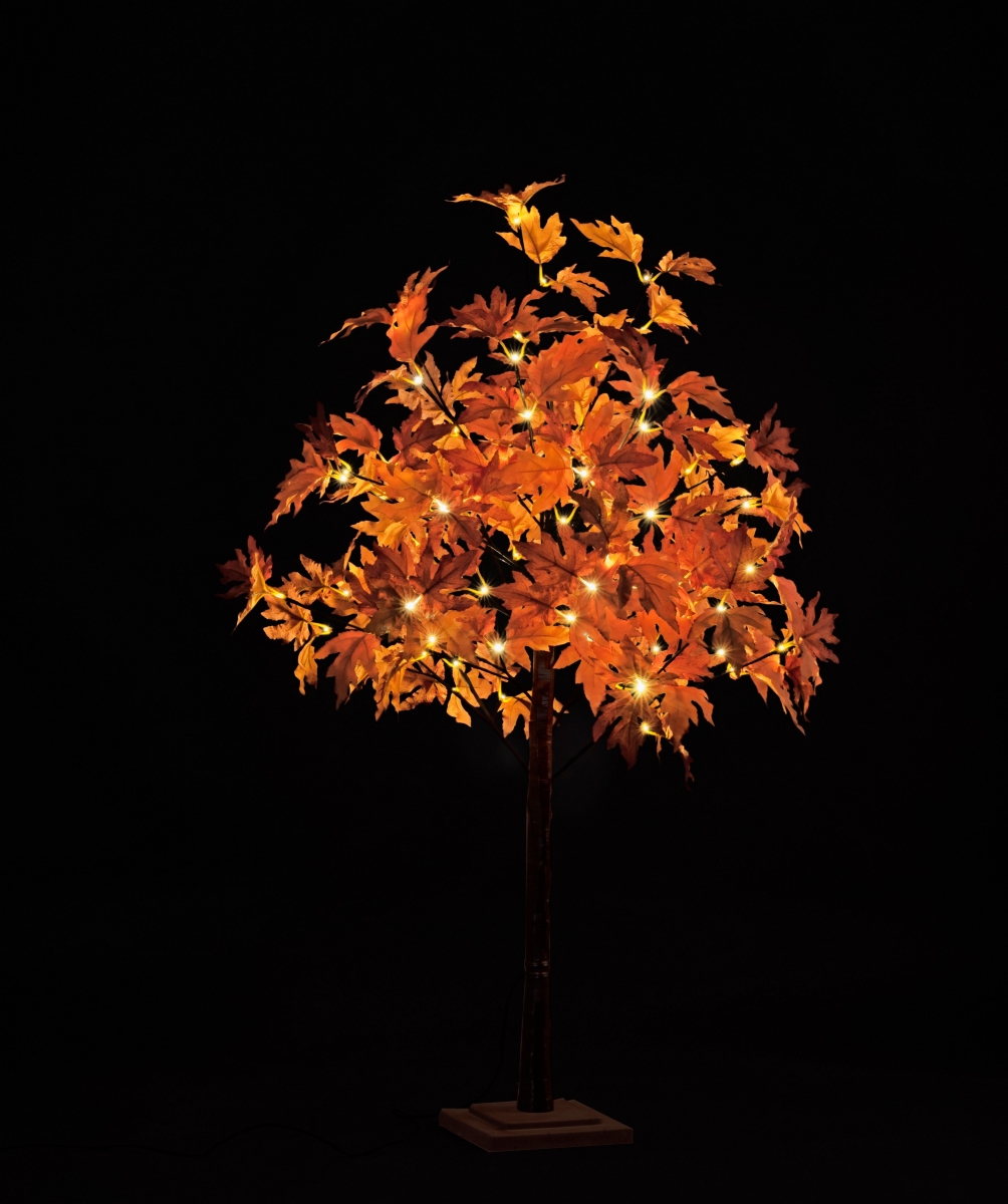LED-LLMPL-04-RE 4 ft. LED Maple Christmas Trees, Warm White & Red