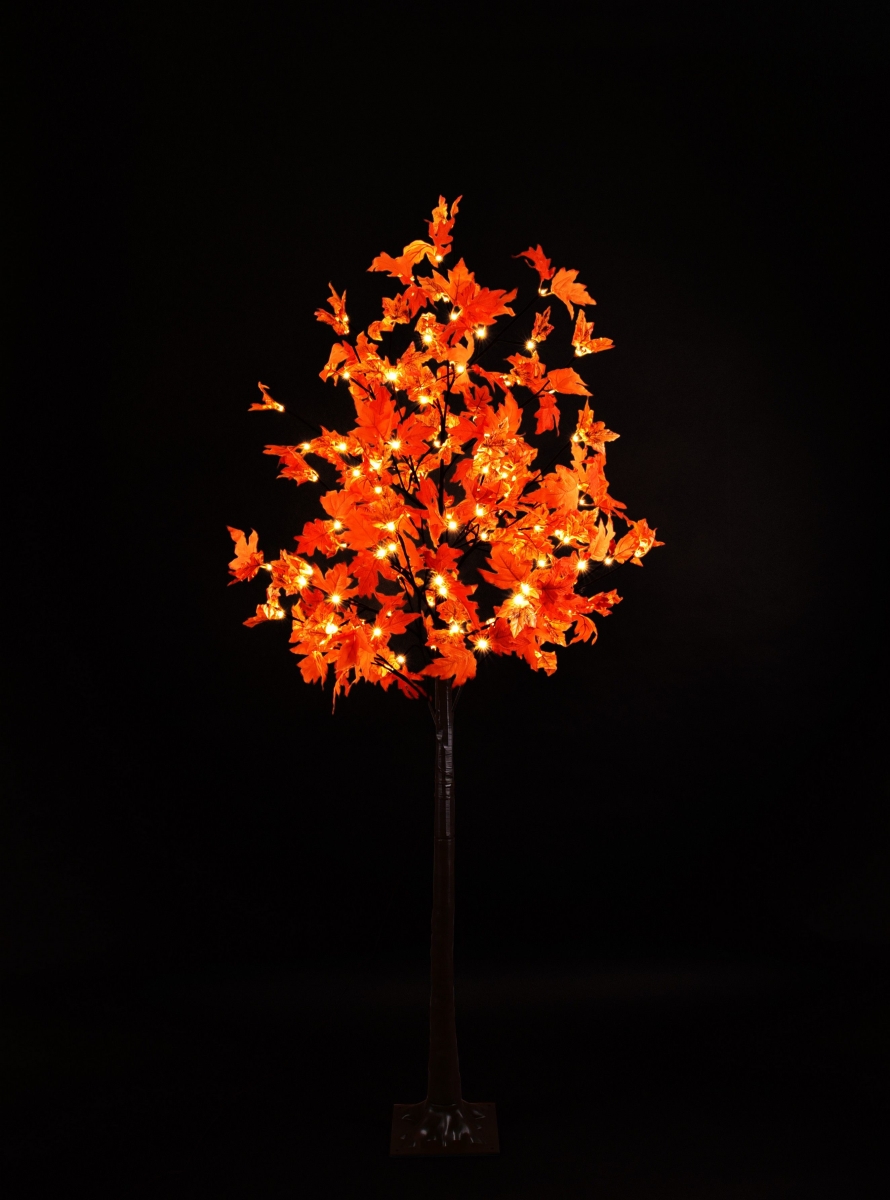 6 ft. LED Maple Christmas Trees, Yellow, Red & Warm White
