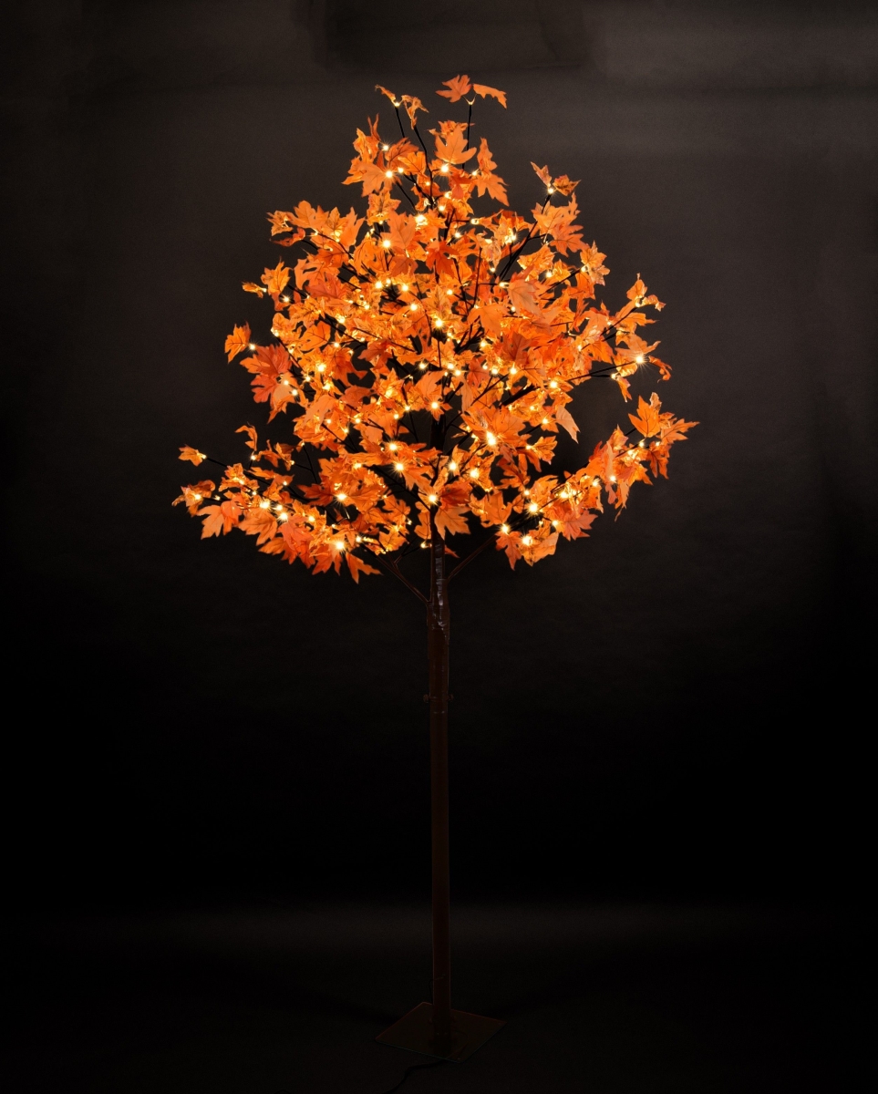 8 ft. LED Maple Christmas Trees, Yellow, Red & Warm White