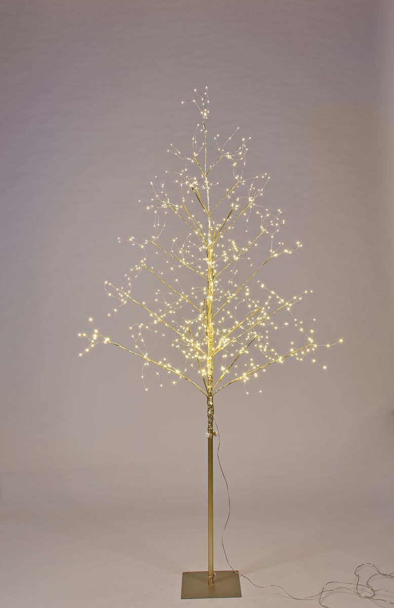 5 ft. LED Branch Christmas Trees, Warm White & Gold