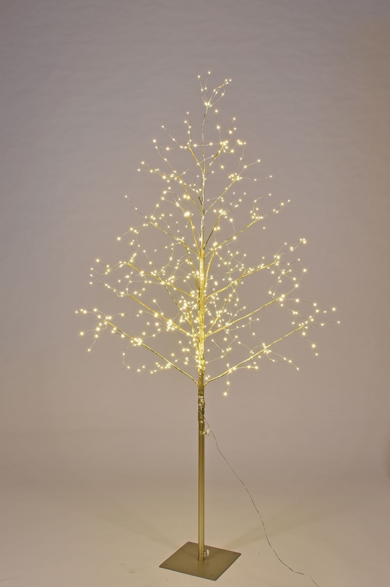 LED-TR06-LWW 6 ft. LED Branch Christmas Trees, Warm White & Gold
