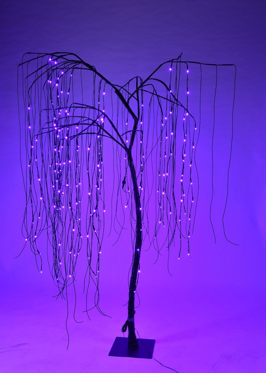 7 ft. LED Halloween Willow Christmas Trees, Purple