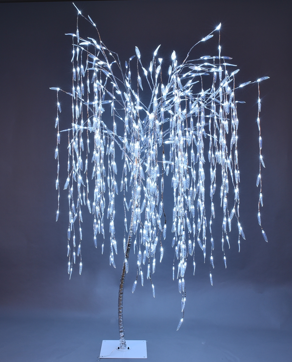7 ft. Willow Tree with Pure White LED, Silver