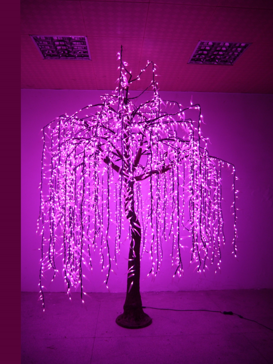 10 ft. LED Weeping Willow Christmas Trees, Pink