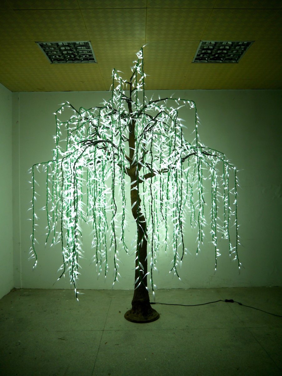 10 ft. LED Weeping Willow Christmas Trees, Pure White