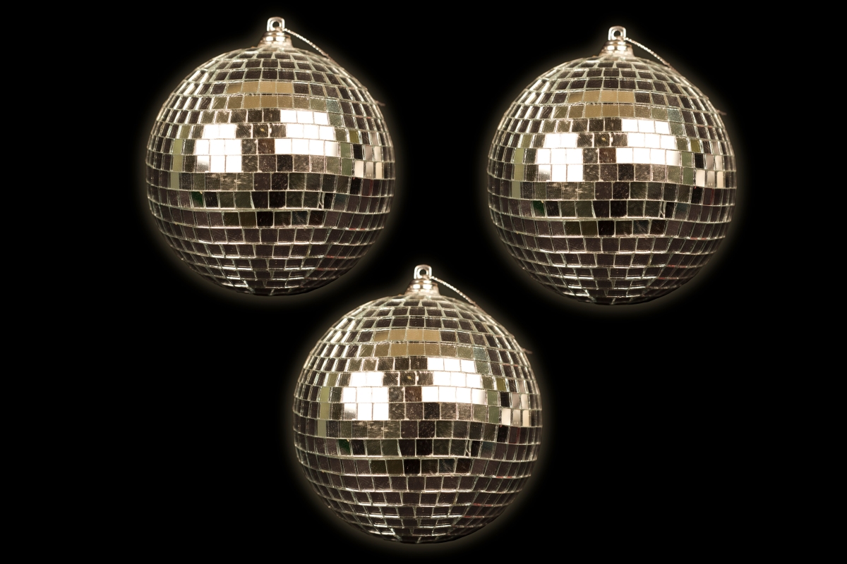 4 in. Mirrored Ball Ornament - Pack of 3