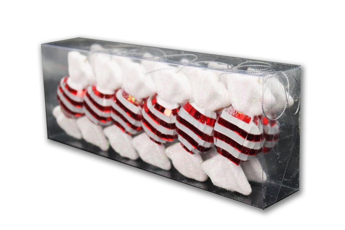 Candy Ornaments, Red - Pack of 12
