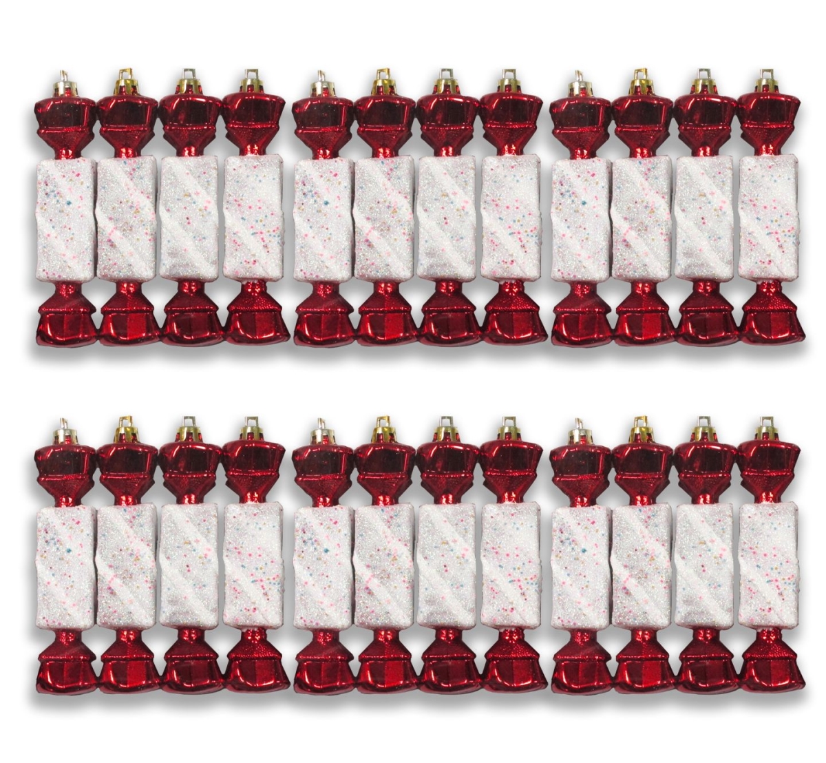 Candy Shaped Ornament, White - Pack of 24